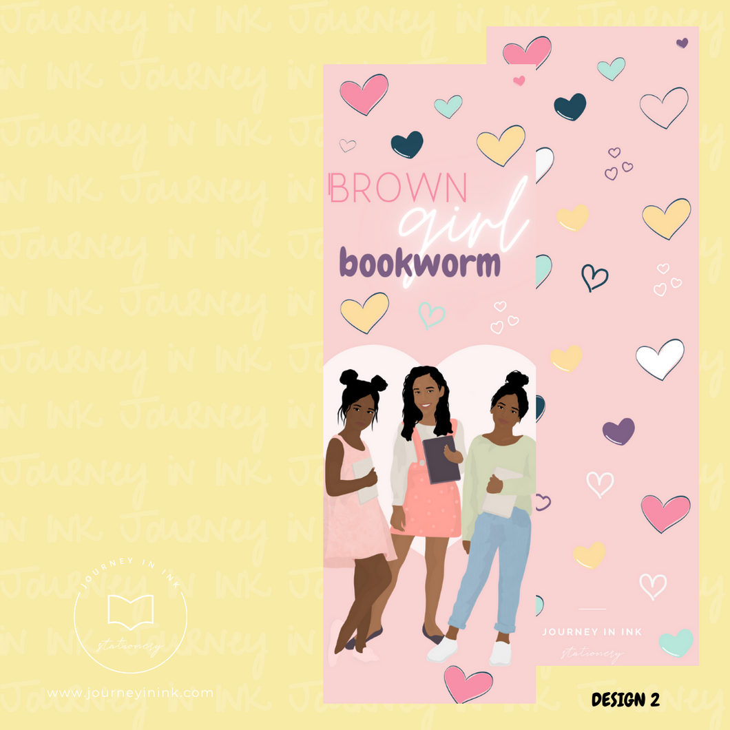 Brown Girl Bookworm Trio Bookmark